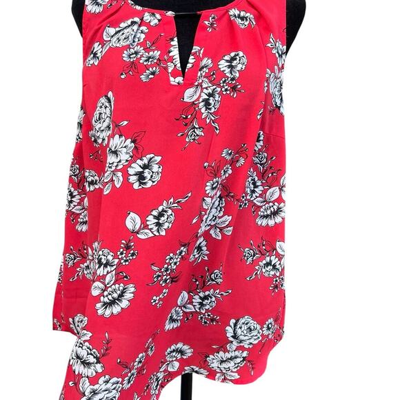 TORRID 00 (size 10) Georgette keyhole tank.  Women’s coral tank - Picture 3 of 7